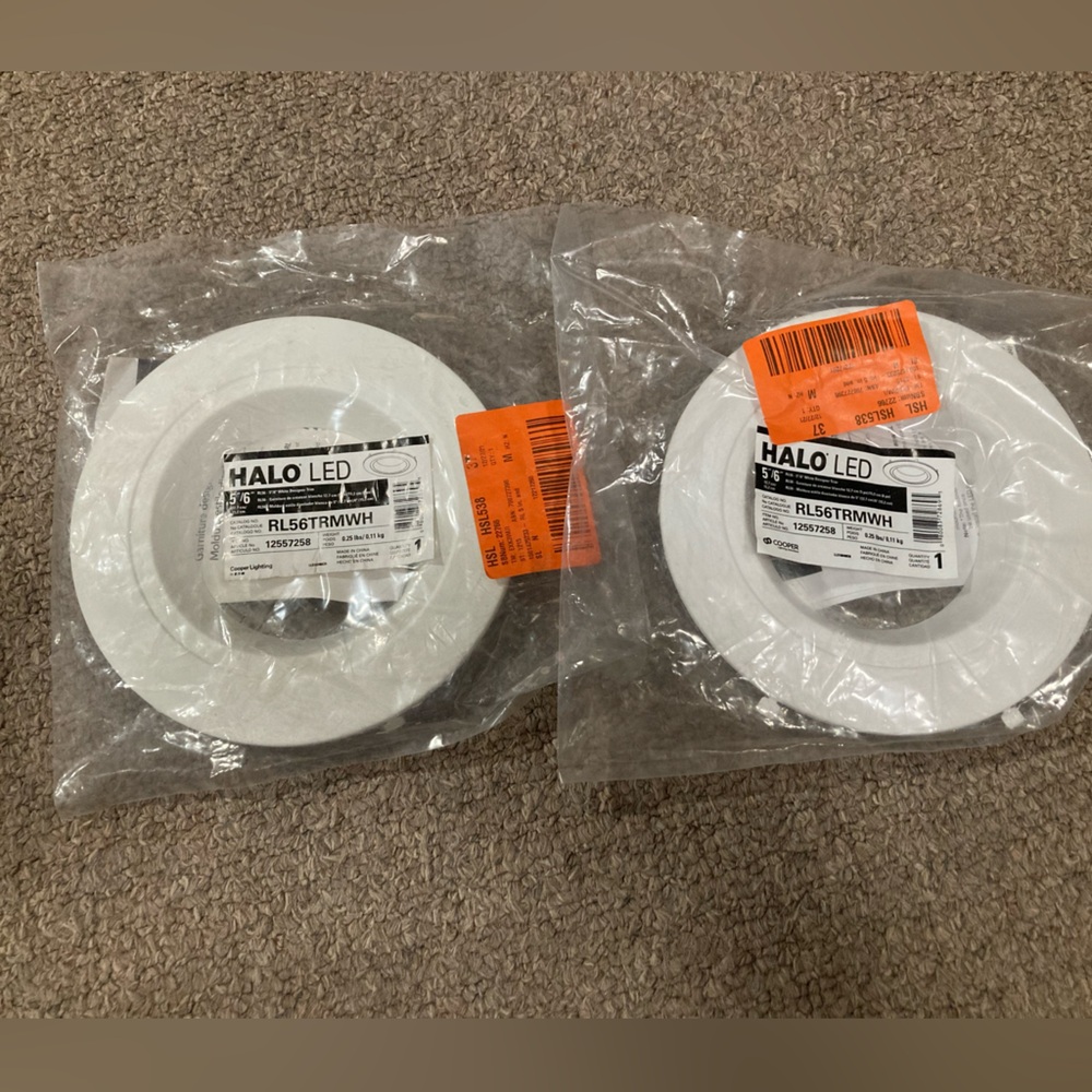 2 HALO RL 5 in. & 6 in. White Primed Recessed Lighting Retrofit Replaceable Trim